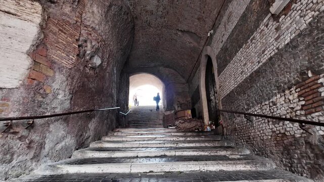 Scalinata Dei Borgia Staircase And Arch In Rome Italy