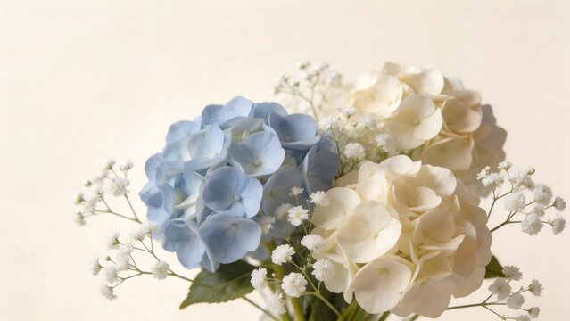 Blue and white hydrangea bouquet