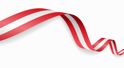 Obraz premium Austrian flag waving ribbon, symbolizing national pride, ideal for patriotic badges, certificates, or cultural design themes and national holidays. Vector illustration.