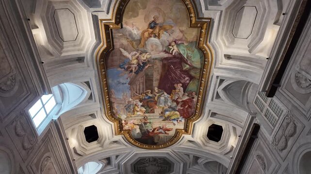 Baroque Ceiling Painting In Basilica San Pietro In Vincoli Rome