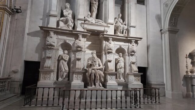 Tomb Of Pope Julius II With Michelangelo Moses Statue Rome
