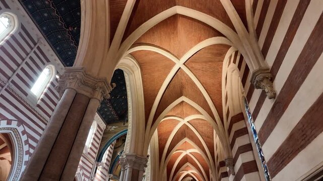 Neo Gothic Side Arches Architecture In All Saints Church Rome