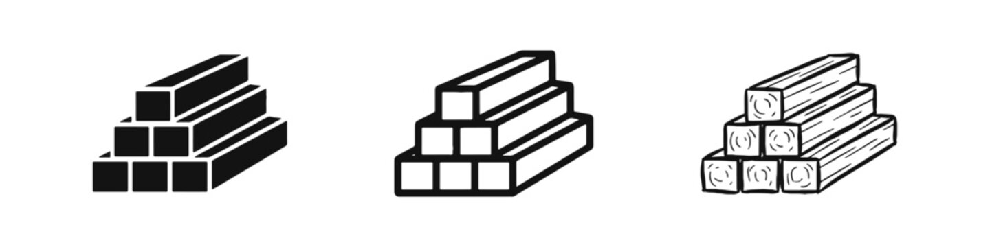 Stack of Wood Planks Timber Lumber for Construction and Carpentry