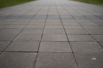 Fototapeta premium grey paving tile texture, grey tile pattern as background, grey tile texture close up 