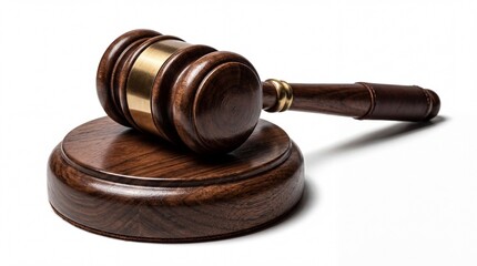 Fototapeta premium Judge's Gavel and Sound Block on White