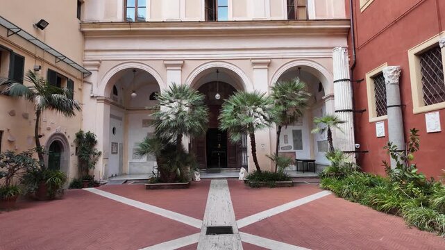 Ancient Roman Inscriptions In Courtyard Of San Silvestro In Capite Rome