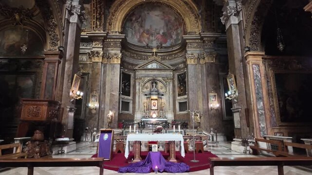 Baroque High Altar And Tabernacle By Carlo Rainaldi In San Silvestro In Capite Rome