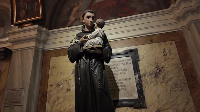 Statue Of Saint Anthony Of Padua With Child Jesus Rome