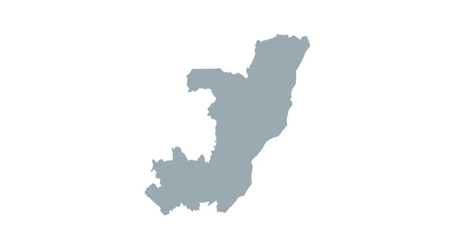 A simplified monochromatic map illustration depicts the geographical outline of the nation of niger high quality professional detailed