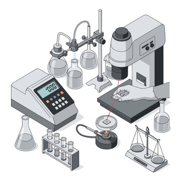 Laboratory Equipment Illustration - Scientific Tools for Research and Analysis.