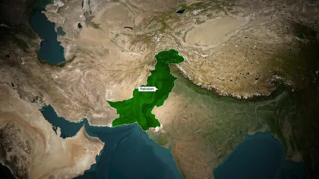 Pakistan Geographic Map Reveal Animation
