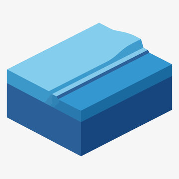 Isometric Illustration of a Roadway Section with Layers.