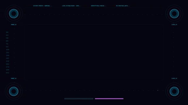 Futuristic digital interface displaying data with glowing elements and sleek design in dark theme