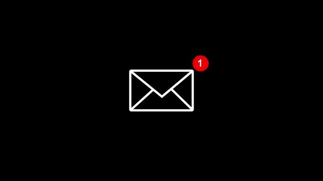 Message icon animation. white color message box icon message animation. New message. Motion graphics of message icon