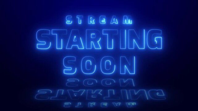Stream starting soon neon text animation suitable for video live streaming. Motion graphics of document concept
