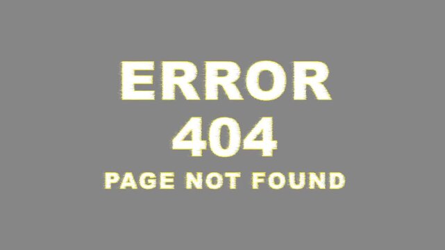 Animated Error 404 page not found. Motion graphics of error concept