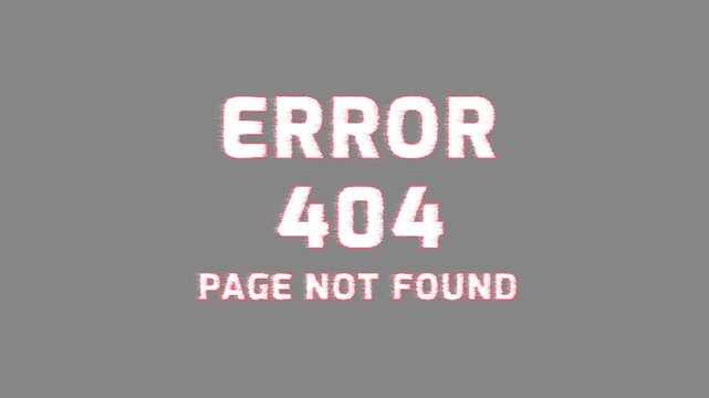 Animated Error 404 page not found. Motion graphics of error concept