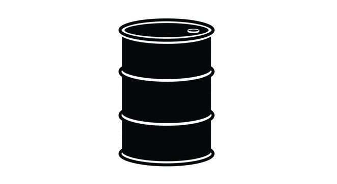 Black oil drum graphic a simple industrial container depiction silhouette