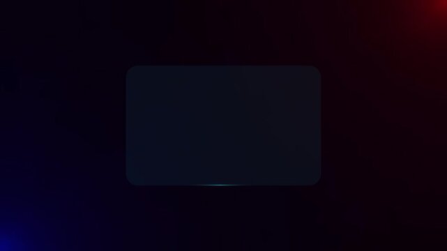 Glass Morphism Modern UI Overlay Rounded Rectangle on Dark Background. Motion graphics of frame concept