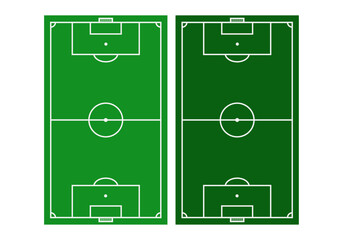 Vista aérea de dos campos de fútbol verdes con diferentes tonalidades y líneas blancas © Gabrieuskal