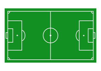 Campo de fútbol verde con líneas blancas desde una perspectiva cenital © Gabrieuskal
