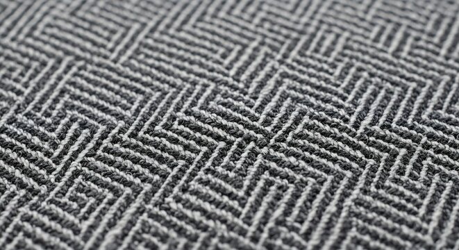Close-up Macro Shot of a Textured Herringbone Weave Fabric Pattern.