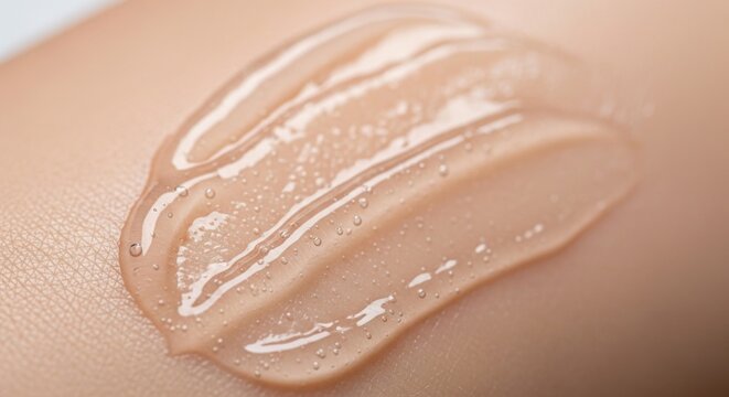 Closeup of smooth skin with foundation.