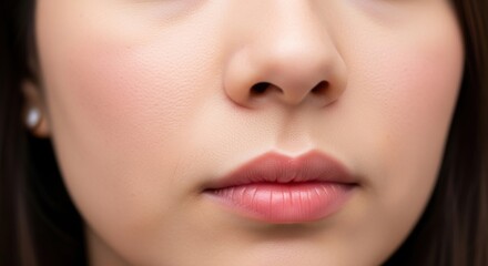 Fototapeta premium Closeup of womans face lips.