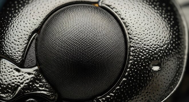 Extreme Macro Photograph of an Insects Compound Eye Showing Intricate Facets.
