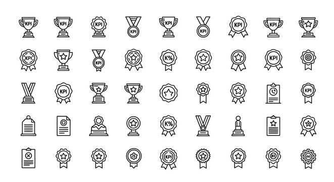 A collection of award icons and symbols.