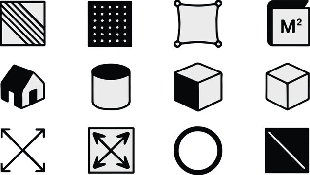 icon architectural measurement pictograms book m2 house