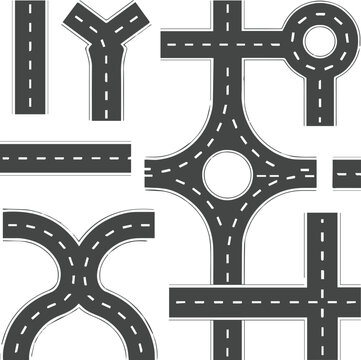 road modular road pieces set with roundabout cross t junction and curves