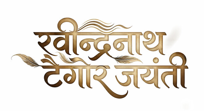 Concept for Rabindranath tagore jayanti, hindi typography logo design.