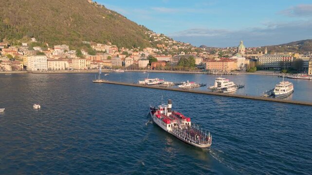 Aerial view of the Cattedrale Santa Maria, Como. Italy