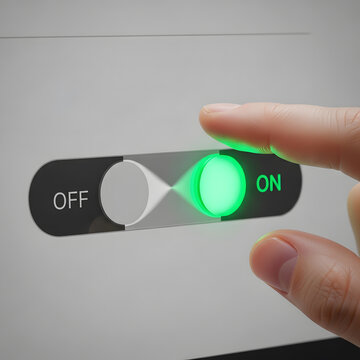 Toggle switch interaction on off state with finger clean UI design
