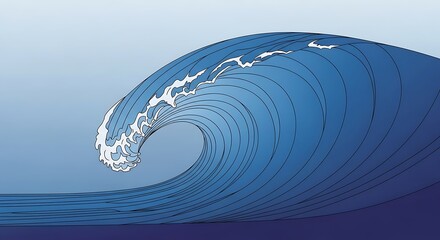 Obraz premium Surfer riding a powerful ocean wave