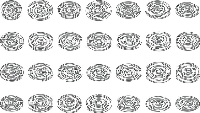 Set of fingerprint vector line icon, unique human identity, biometric security access system
