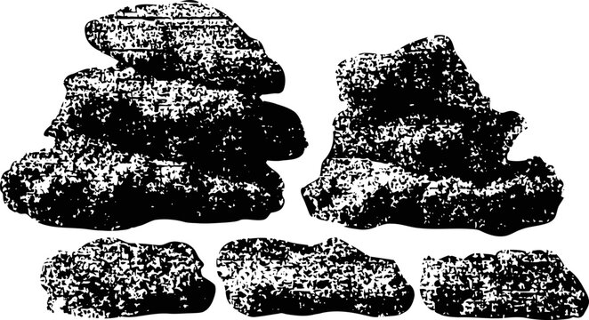 pile of pumice stones and individual pumice pieces with rough porous texture