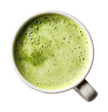 PNG Vibrant frothy green matcha latte