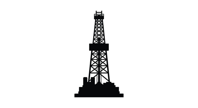 A stark silhouette depicts an oil derrick a towering structure used for drilling into the earth s subsurface
