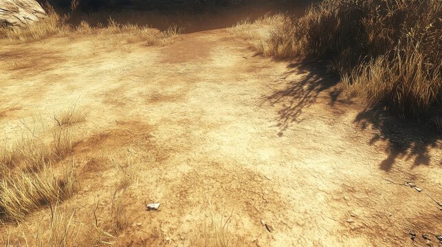 Parched agricultural field depicting severe drought conditions affecting dry crops under harsh sunlight