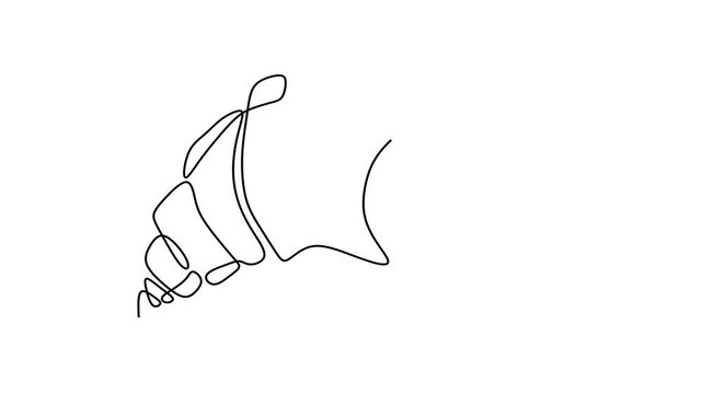 Animated self drawing of continuous line draw of  croissant bread   . Full length one line animation. 4K	