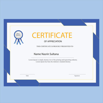 Professional certificate template with elegant modern Print Professional certificate template with elegant modern design&rdquo;Web