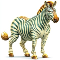 Obraz premium A friendly zebra illustration with a simple structure and gentle look for young learners.