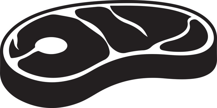 Steak, beef, meat, black, icon, vector graphics, food, steak icon