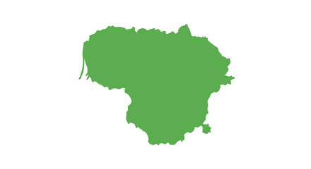 Obraz premium A vibrant green silhouette depicts the geographical shape of lithuania showcasing its national territory high quality professional detailed