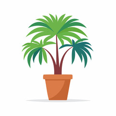 Obraz premium Potted Palm Tree Illustration