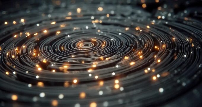 Abstract Fiber Optic Light Display: A mesmerizing display of intertwined fiber optic cables, illuminated by radiant points of light.