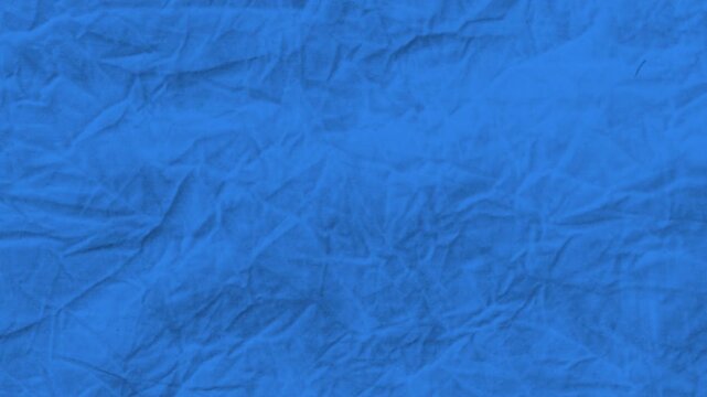 crumpled paper texture animation. blue crinkled fabric texture 4k background with alpha channel overlay.