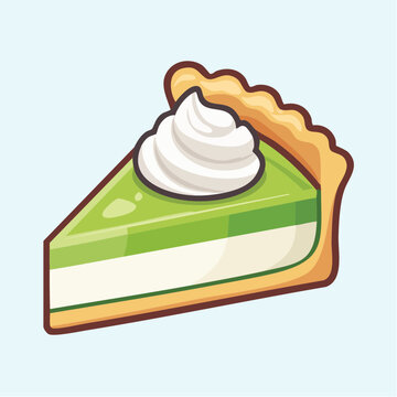 Slice of Key Lime Pie with Whipped Cream